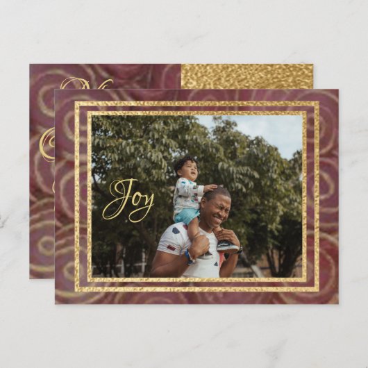 Kerstmis en goud uitnodiging briefkaart (Voorkant / Achterkant)