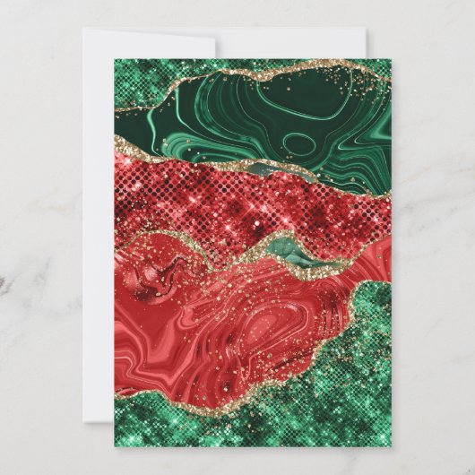 Kerstmis en goudglitter Sweet 16 Kaart (Achterkant)