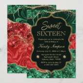 Kerstmis en goudglitter Sweet 16 Kaart (Voorkant / Achterkant)