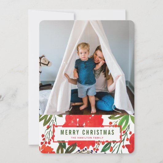 Kerstmis en handschilderen feestdagenkaart (Voorkant)