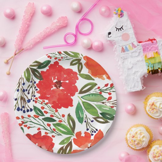 Kerstmis en handschilderen papieren bordje (Feest)