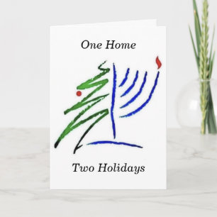 Kerstmis en Hanukka Kerstkaart Feestdagen Kaart