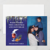 Kerstmis en Hanukkah Foto Sjabloon Hartelijke Wens (Voorkant / Achterkant)