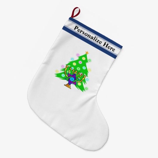 Kerstmis en Hanukkah Grote Kerstsok (Voorkant (Hangend))