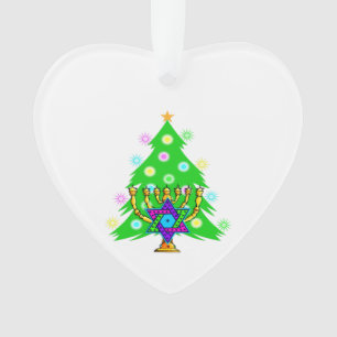 Kerstmis en Hanukkah Interreligieus Ornament