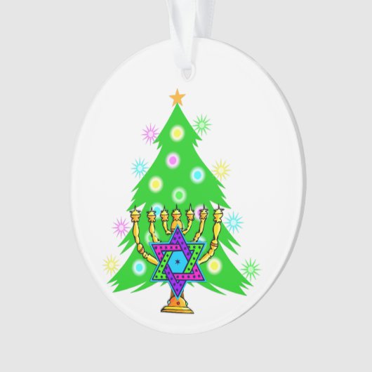 Kerstmis en Hanukkah Ornament (voorkant)