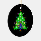 Kerstmis en Hanukkah samen Keramisch Ornament (Rechts)