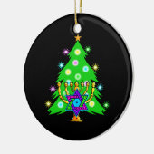 Kerstmis en Hanukkah samen Keramisch Ornament (Links)