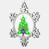 Kerstmis en Hanukkah Tin Sneeuwvlok Ornament (Rechts)