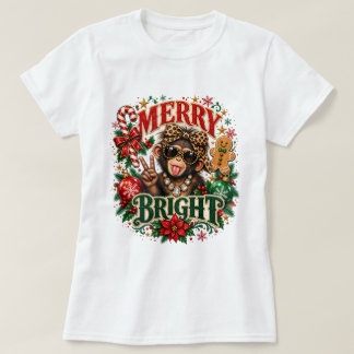 Kerstmis en helder Sassy Monkey Kerstshirt, Gesned T-shirt