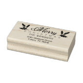 Kerstmis en Holly Whimsical Script Return-adres Rubberstempel (Stempel)