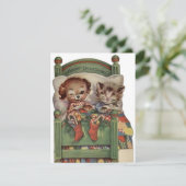 Kerstmis en hondenbont feestdagenkaart (Staand voorkant)