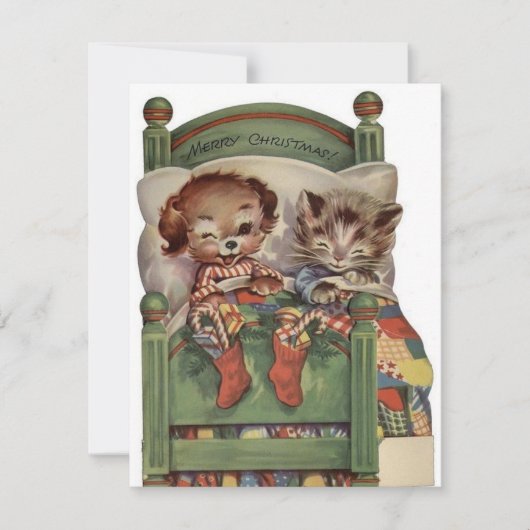 Kerstmis en hondenbont feestdagenkaart (Voorkant)