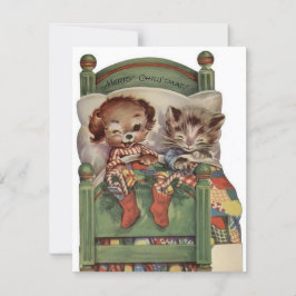 Kerstmis en hondenbont feestdagenkaart