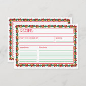 Kerstmis en Kaart voor het recept van Garland (Voorkant / Achterkant)