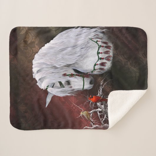 Kerstmis en Kardinalen Sherpa Blanket Deken (Voorkant (horizontaal))