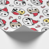 Kerstmis en Kat met snoepsnoeren Cadeaupapier (Hoek)