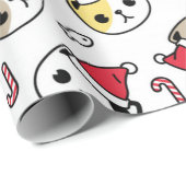 Kerstmis en Kat met snoepsnoeren Cadeaupapier (Rol Hoek)