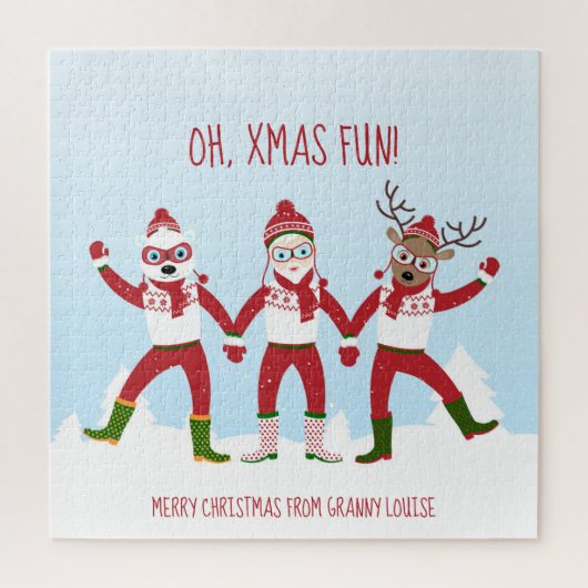 Kerstmis en kerstcadeautjes voor de kerstman legpuzzel (Verticaal)