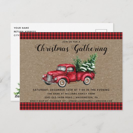 Kerstmis en kerstfeest briefkaart (Voorkant / Achterkant)