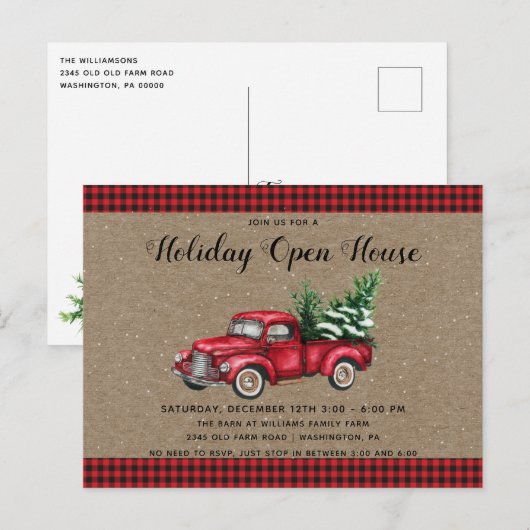 Kerstmis en kerstfeest briefkaart (Voorkant / Achterkant)