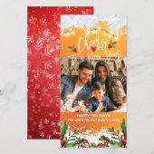 Kerstmis en kerstfeest op een nieuwjaars groet fot feestdagenkaart (Voorkant / Achterkant)