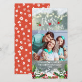 Kerstmis en kerstfeest op een nieuwjaars groet fot feestdagenkaart (Voorkant / Achterkant)