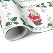 Kerstmis en kerstfeestdag met Holly Cadeaupapier (Rol Hoek)