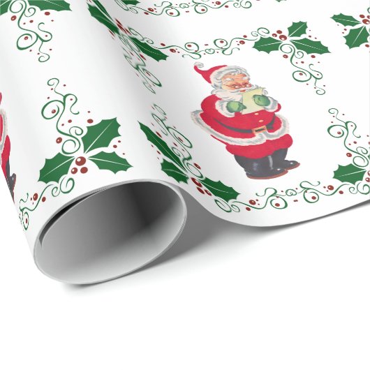 Kerstmis en kerstfeestdag met Holly Cadeaupapier (Rol Hoek)