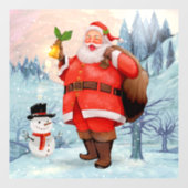 Kerstmis en kersthut Snowman Raamsticker (Vel)