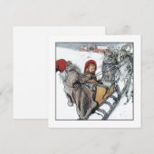 Kerstmis en Kersti op Sleigh Ride Feestdagenkaart (Voorkant / Achterkant)