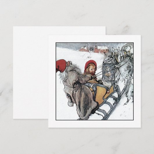 Kerstmis en Kersti op Sleigh Ride Feestdagenkaart (Voorkant / Achterkant)