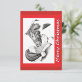 Kerstmis en kerstkerstmis bedankkaart (Staand voorkant)