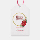 Kerstmis en kerstkleuren cadeaulabel (Voorkant)