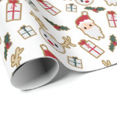 Kerstmis en kerstkoekjespatroon voor Cadeaus Cadeaupapier (Rol Hoek)