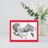 Kerstmis en kerstman briefkaart (Staand voorkant)