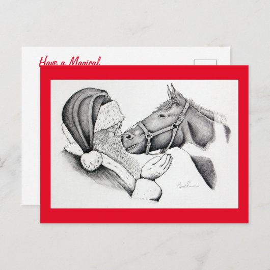 Kerstmis en kerstman briefkaart (Voorkant / Achterkant)