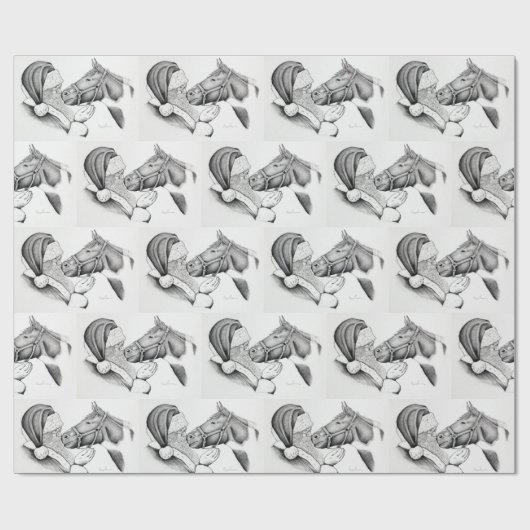 Kerstmis en kerstman cadeaupapier (Vlak)