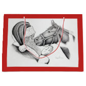 Kerstmis en kerstman groot cadeauzakje (Voorkant)