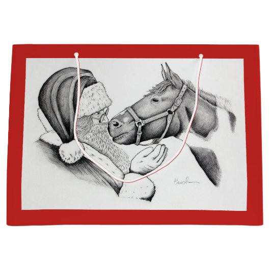 Kerstmis en kerstman groot cadeauzakje (Voorkant)