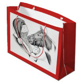 Kerstmis en kerstman groot cadeauzakje (Achterkant Gekanteld)