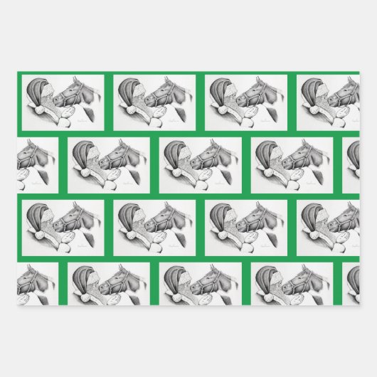 Kerstmis en kerstman inpakpapier vel (Voorkant)