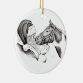 Kerstmis en kerstman keramisch ornament (Rechts)