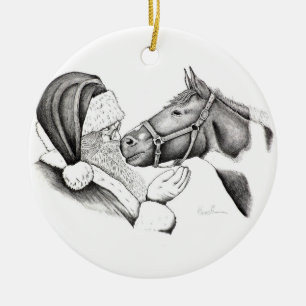 Kerstmis en kerstman keramisch ornament