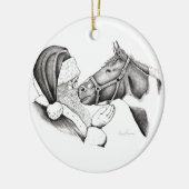 Kerstmis en kerstman keramisch ornament (Links)