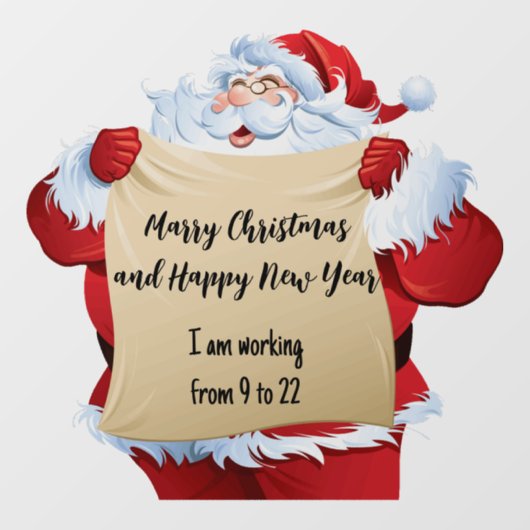 Kerstmis en Kerstman met aangepaste nota Raamsticker (Vel)