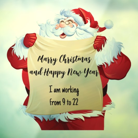 Kerstmis en Kerstman met aangepaste nota Raamsticker (Vel 3)