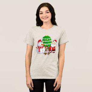 Kerstmis en kerstmis Tri-Blend shirt