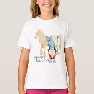 Kerstmis en koepel en Pony T-shirt