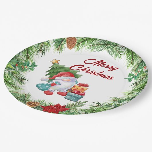 Kerstmis en koepel papieren bordje (Gekanteld)